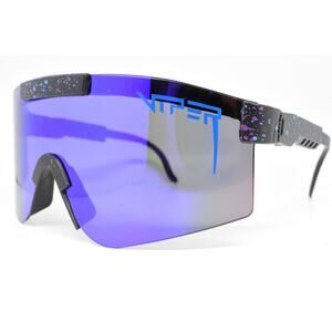 Pit Viper Black Frames with Blue & Purple Dots - LENSES FAIR/FRAMES VERY GOOD